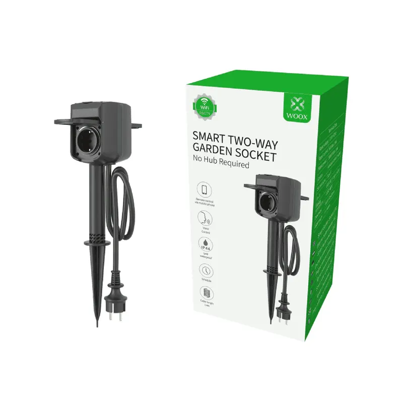 WOOX Slimme tweeweg contactdoos voor buiten – Met besturing via de app – R6079