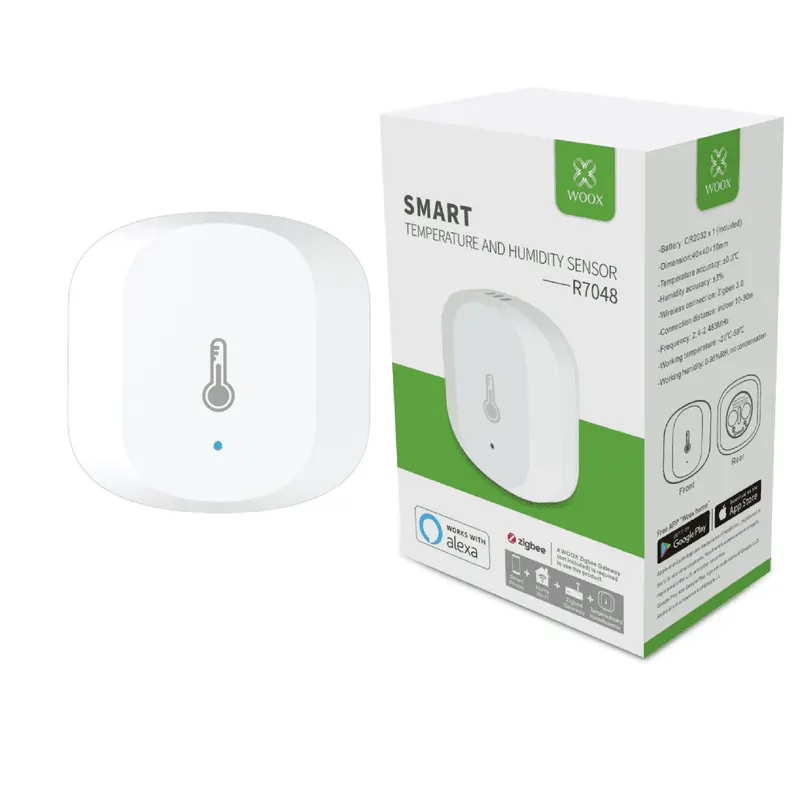 WOOX Slimme sensor voor Luchtvochtigheid en temperatuur – Meldingen op je telefoon – R7048