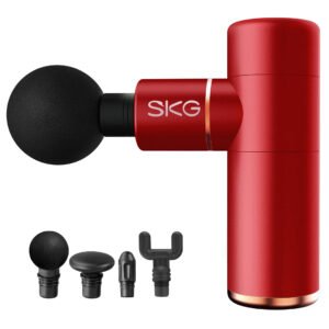 SKG - Draadloze Massage Gun – Compact design - 4 Koppen en 4 Snelheden - F3-EN - Rood