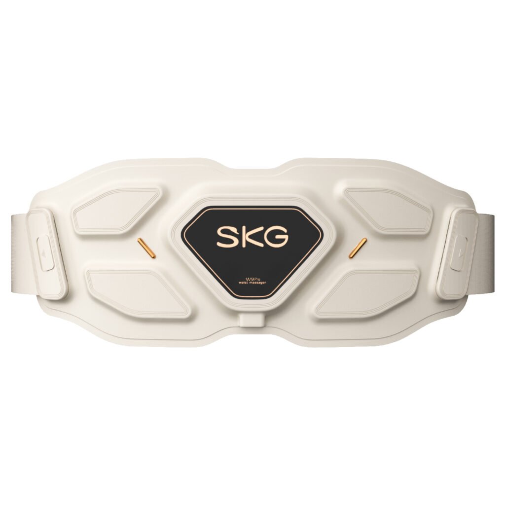 SKG - Draadloze Taille- & Rugmassager - met Vibratie, Pulse, Rood‑licht‑Warmte & App‑besturing - W9-Pro - Wit