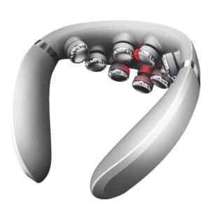 SKG – Nekmassageapparaat – 9 massagekoppen –  Met roodlichttherapie – G7 Pro Max – Grijs