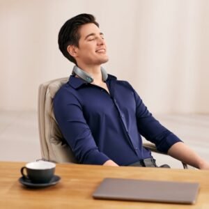 SKG – Nekmassageapparaat – 9 massagekoppen –  Met roodlichttherapie – G7 Pro Max – Grijs