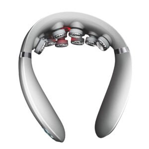 SKG – Nekmassageapparaat – 9 massagekoppen –  Met roodlichttherapie – G7 Pro Max – Grijs