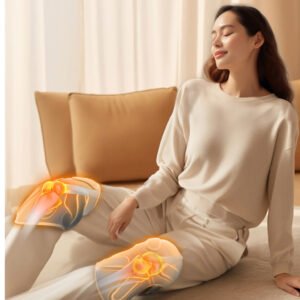 SKG – Draadloze kniemassager – Vibratie, warmte en Stemfeedback – W3-Pro – Grijs