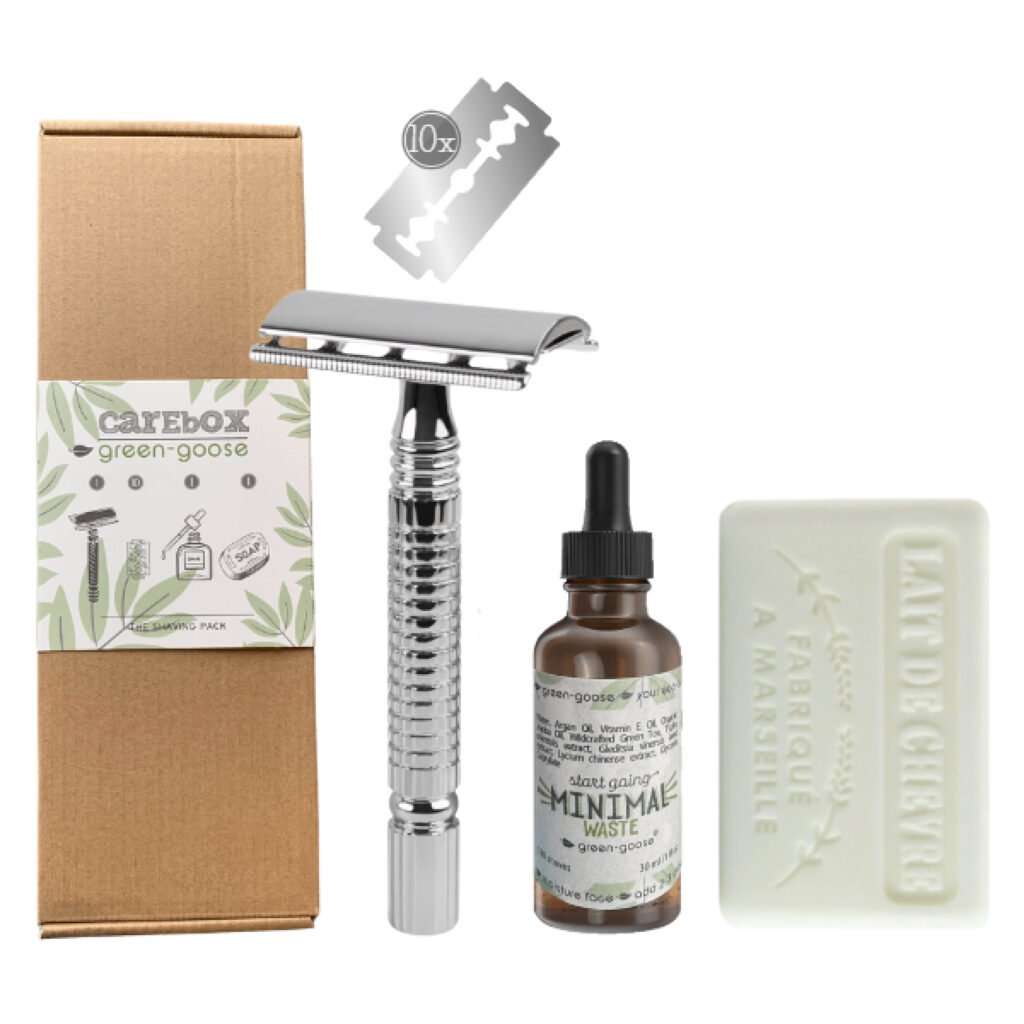 Green Goose - Carebox - Duurzame scheerset - Met scheerolie en zeep