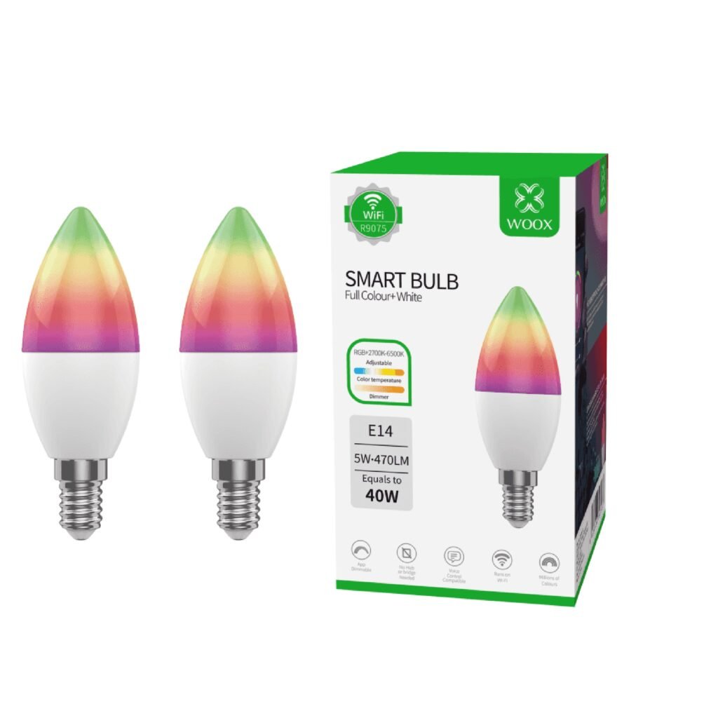 Woox - Slimme WIFI LED lamp - Lichtpeer E14 - 40W - R9075 - 2 stuks