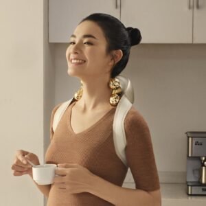 SKG – Draadloze Nek- & Schoudermassager met Warmte & Rood-lichttherapie – H7 Ultra E – Goud