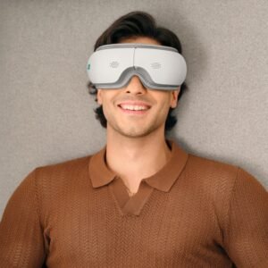 SKG – Draadloze oogmassasager – 5 Modes Compressie + Warmte & Bluetooth – ES300 – Wit