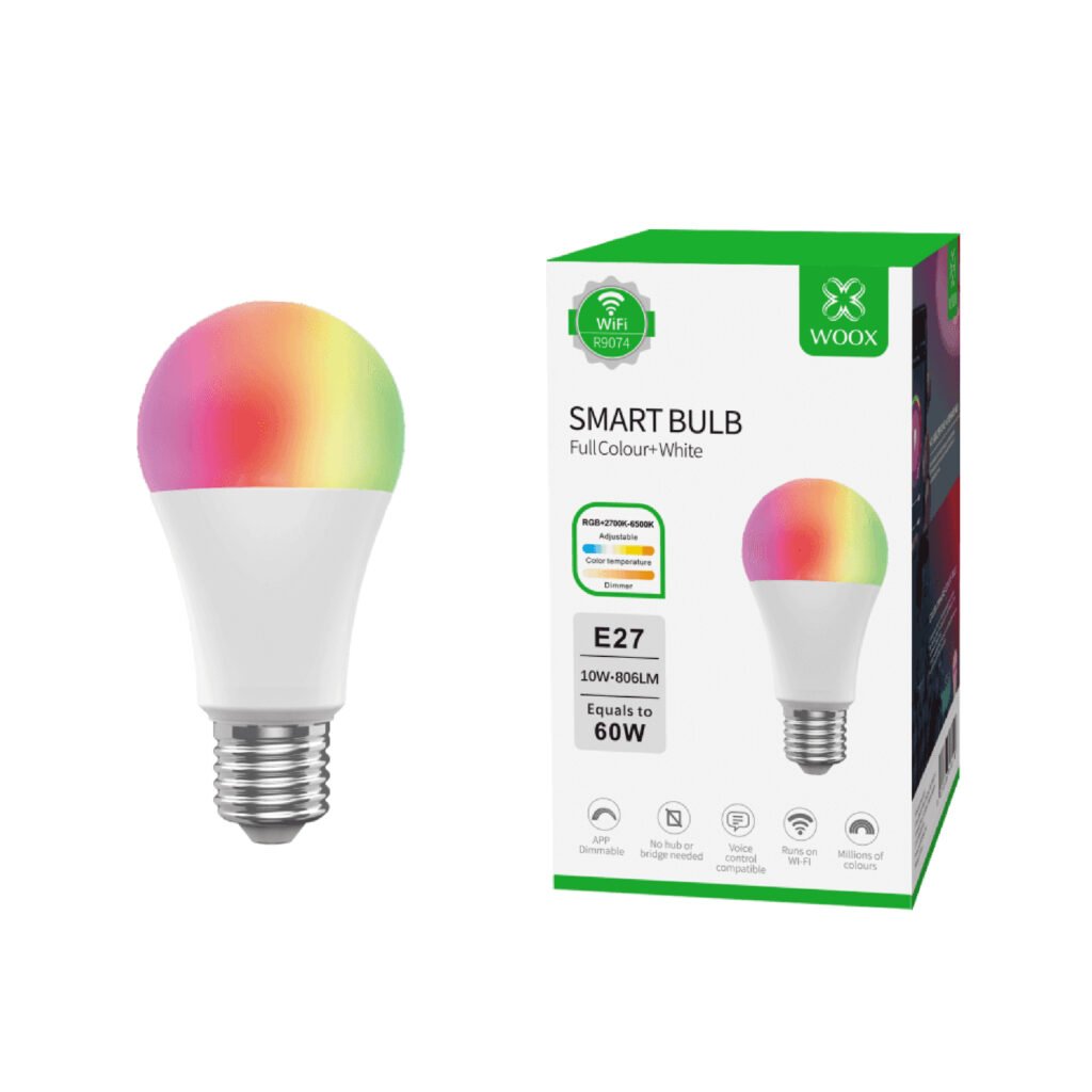 Woox - Slimme WIFI RGB LED Lamp E27 - 40W - Lichtpeer - R9074