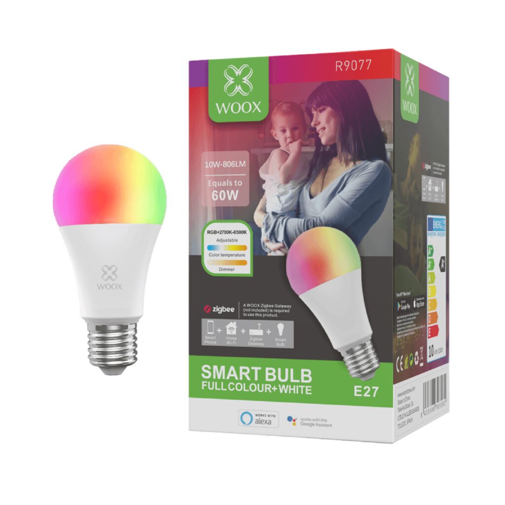 Woox - Slimme WIFI RGB LED Lamp E27 - 60W - Lichtpeer - R9077f