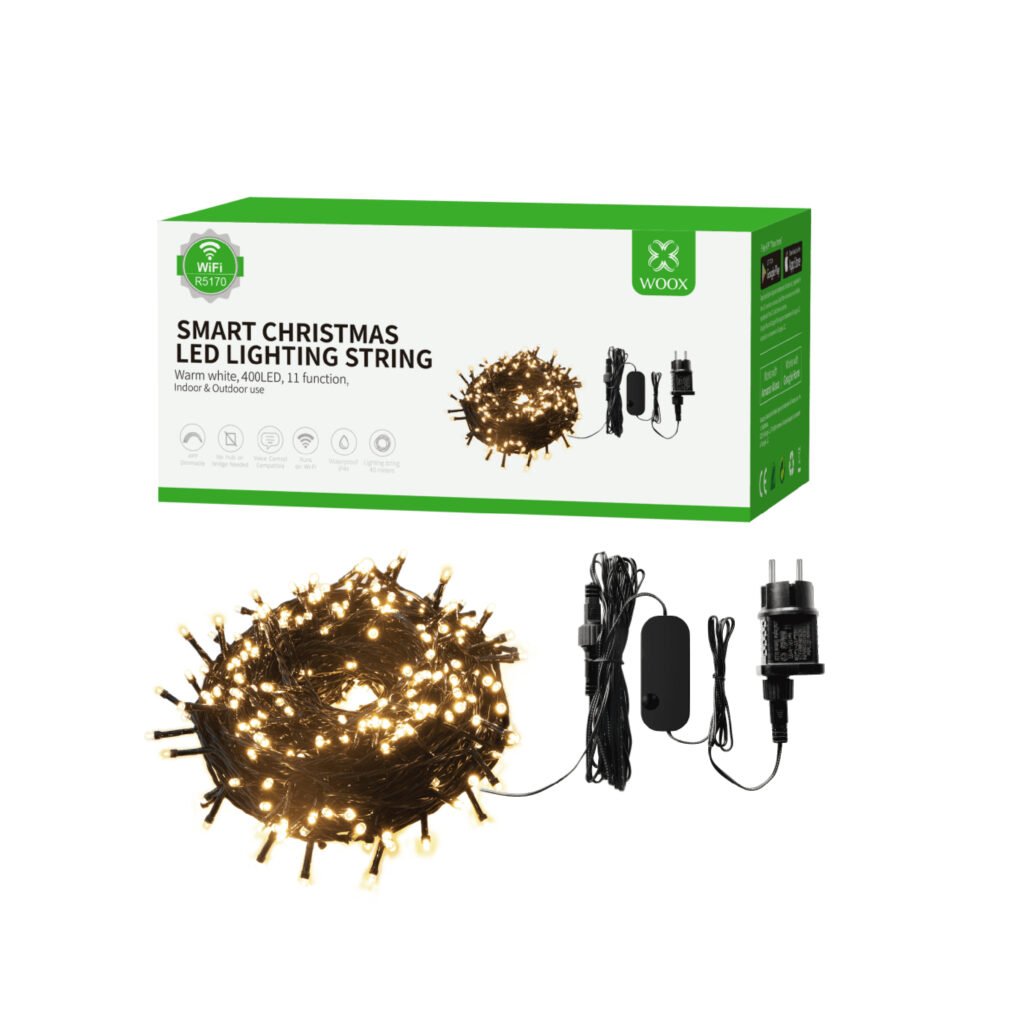 Woox - Slimme kerstverlichting LED snoer - 40 meter - 400 LED's - Warm wit - R5170