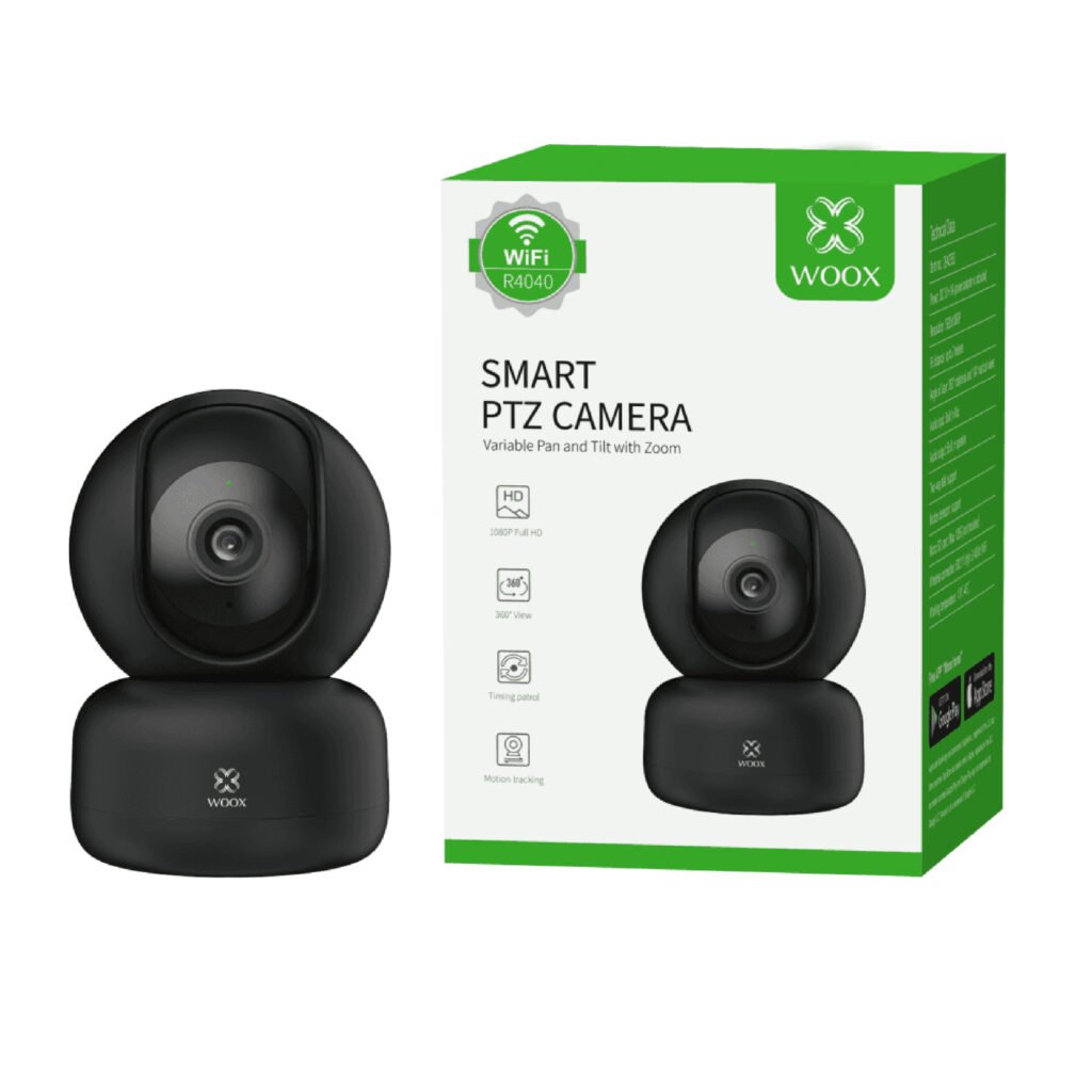 Woox - Full HD Compacte slimme beveiligingscamera voor binnen - 360 graden draaihoek - 1080P - R4040 - Zwart