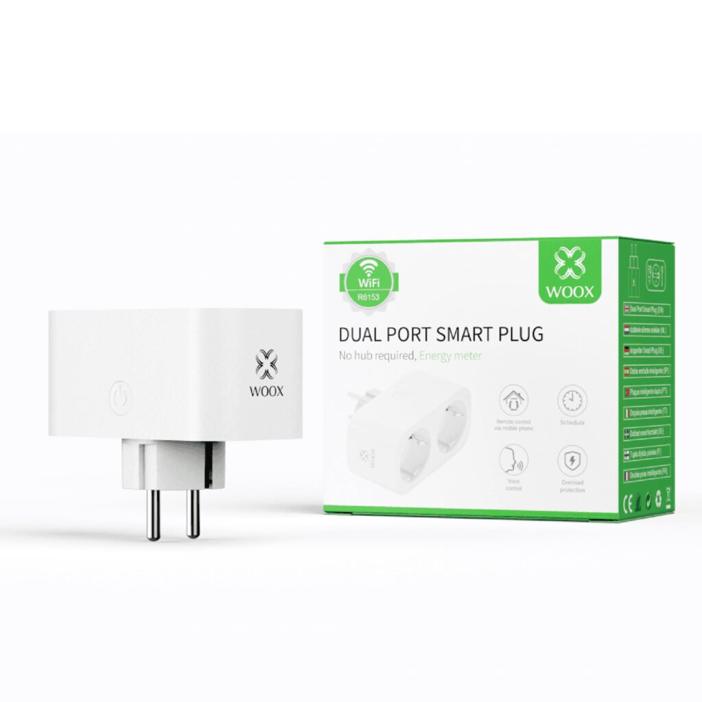 Woox - 2 in 1 slim stekkerblok - 2 stopcontacten - Besturing via de app - R5163