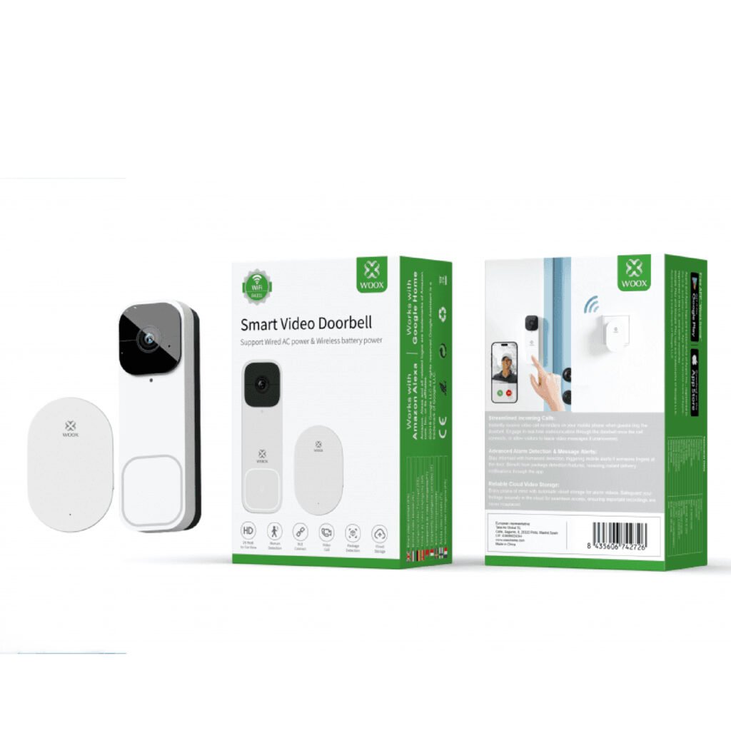 Woox - Slimme Wifi deurbel met camera en speaker - Bediening via de APP - Wit
