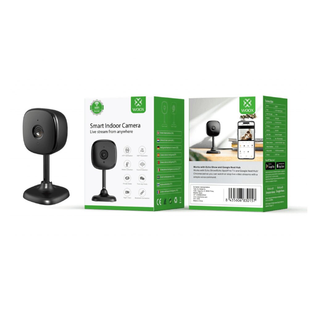 Woox - Full HD Compacte slimme beveiligingscamera voor binnen - 3 Megapixels - R4208