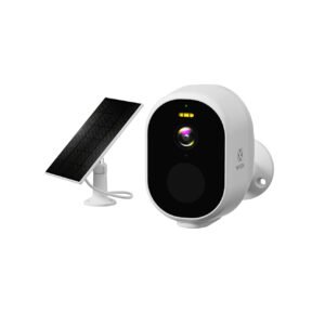 Woox – Draadloze beveiligingscamera voor buiten – 2K Full HD Beeld – Met supergroot zonnepaneel – R4253 – Wit