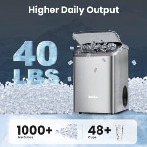 Inoviva – Nugget ice maker – K2 Compact – Soft nugget-ijs in 10 min, zelfreiniging en compact ontwerp