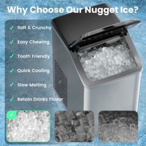 Inoviva – Nugget ice maker – K2 Compact – Soft nugget-ijs in 10 min, zelfreiniging en compact ontwerp