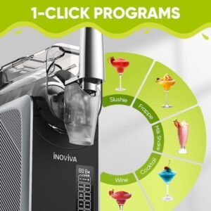 Inoviva – Smart Slushie machine – S2.2 Premium – Slush puppy maker en ijsmachine – 2.6 Liter – 5 Programma’s en zelfreiniging